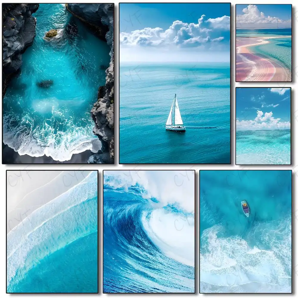 Home Fragrance Ocean Breeze - Póster de ola de mar para