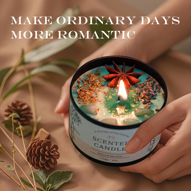 Home Fragrance Jar - Vela de aromaterapia de cristal creativa