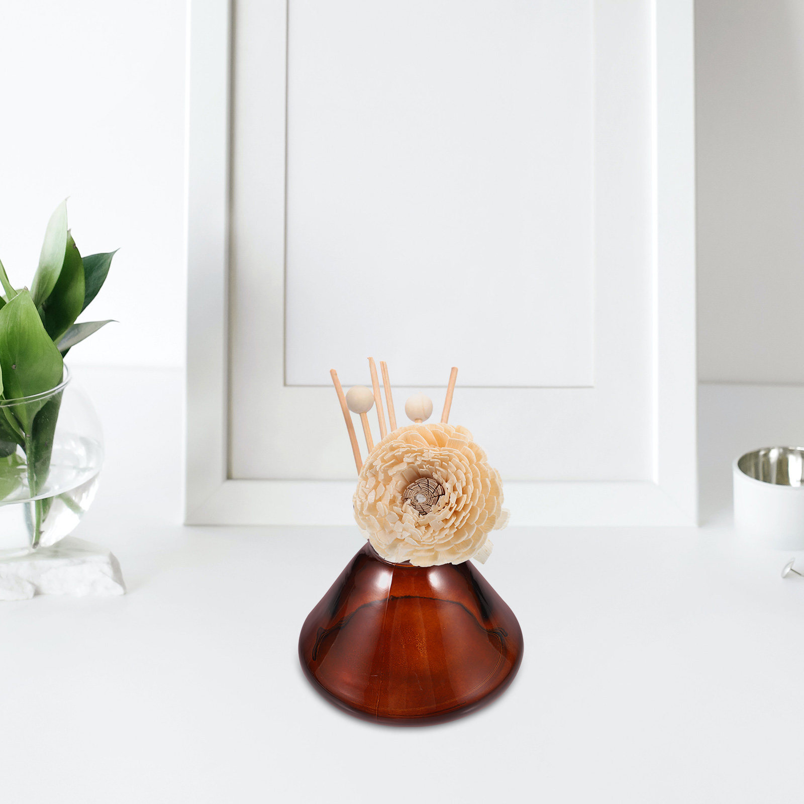 Home Fragrance Jar - Botella de Vidrio para Aromaterapia, Boca